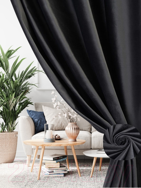 Изображение товара Комплект штор Soft Lines Бархат 9138-27 (220x250, серый)