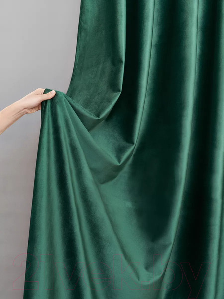 Изображение товара Комплект штор Soft Lines Бархат 9138-10 (270x250, зеленый изумруд)