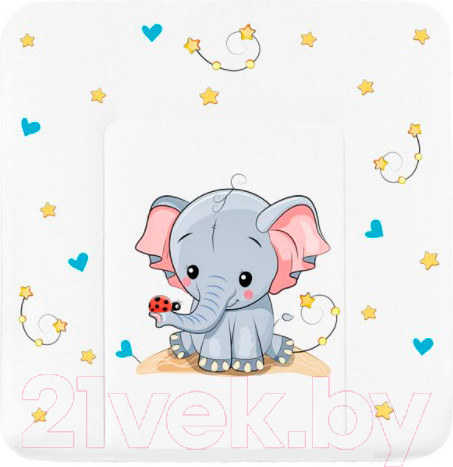 Изображение товара Пеленальный матрас GLOBEX Люкс Слон Звезды / 4208