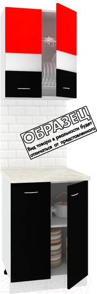 Изображение товара Комплект кухонных модулей Кортекс-мебель Корнелия Экстра 60рс2д (дуб сонома/венге/королевский опал)