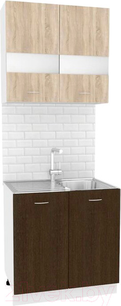 Изображение товара Комплект кухонных модулей Кортекс-мебель Корнелия Экстра 80м (дуб сонома/венге)