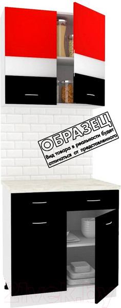 Изображение товара Комплект кухонных модулей Кортекс-мебель Корнелия Экстра 80р1ш (дуб сонома/венге/мадрид)