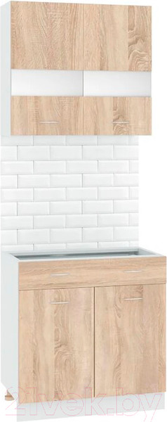 Изображение товара Комплект кухонных модулей Кортекс-мебель Корнелия Экстра 80р1ш без столешницы (дуб сонома)