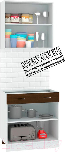 Изображение товара Комплект кухонных модулей Кортекс-мебель Корнелия Экстра 80р1ш без столешницы (дуб сонома/венге)