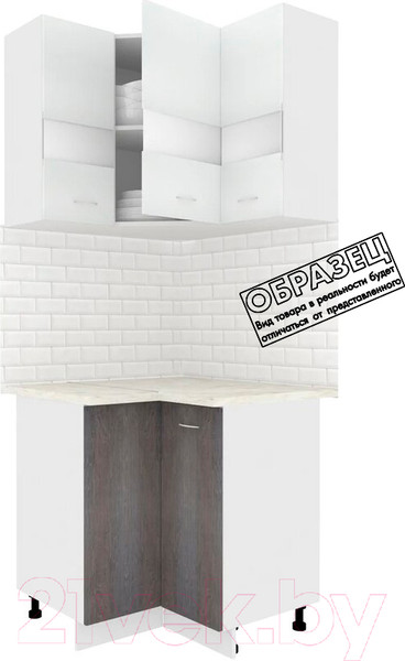 Изображение товара Комплект кухонных модулей Кортекс-мебель Корнелия Экстра угловой (дуб сонома/марсель)