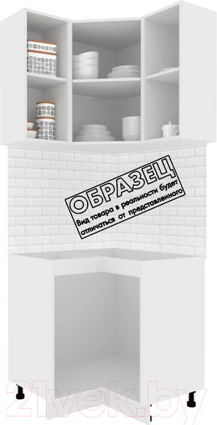 Изображение товара Комплект кухонных модулей Кортекс-мебель Корнелия Экстра угловой без столешницы (дуб сонома/венге)