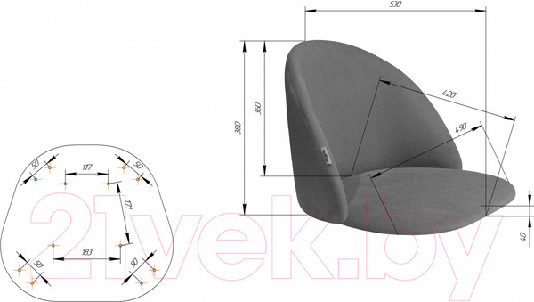 Изображение товара Стул Sheffilton SHT-ST35-1/S100 (имперский желтый/черный муар)