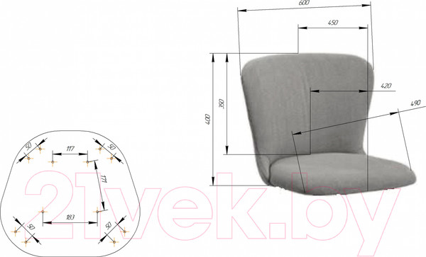 Изображение товара Стул барный Sheffilton SHT-ST36-1/S29 (тихий океан/хром лак)