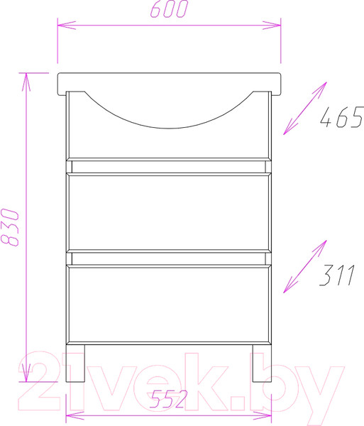 Изображение товара Тумба под умывальник Onika Элита 60.13 (106120)
