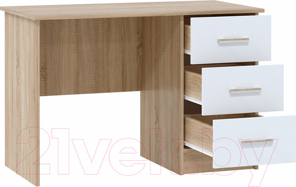 Изображение товара Письменный стол Памир ПКС-3 (дуб сонома/белый глянец)