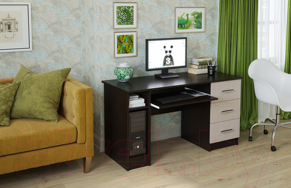 Изображение товара Письменный стол Памир ПКС-4 (венге/дуб белфорт)