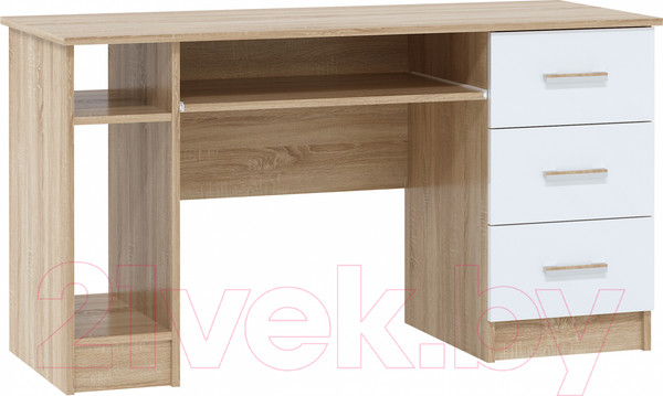 Изображение товара Письменный стол Памир ПКС-4 (дуб сонома/белый глянец)