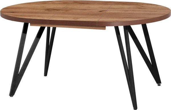 Изображение товара Обеденный стол Millwood Женева 3 Л раздвижной D100x140x100x76 (дуб табачный Craft/металл черный)