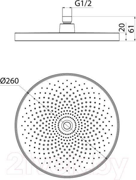 Изображение товара Лейка верхнего душа IDDIS SPA26CPi64