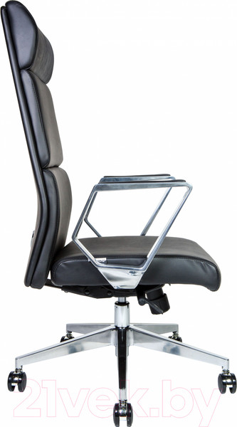 Изображение товара Кресло офисное Norden Лондон Люкс / ZR8637H-408 (хром /черная экокожа)