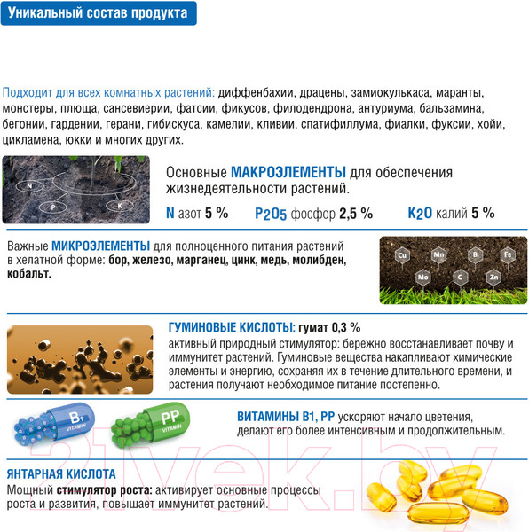 Изображение товара Удобрение Добрая сила Для всех комнатных и балконнных растений (250мл)