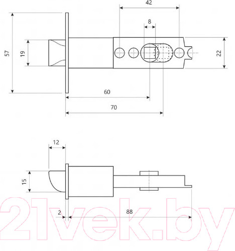 Изображение товара Защелка врезная Avers 8023-01-AC (медь)