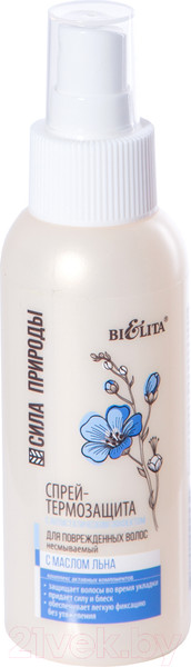Изображение товара Спрей для волос Belita Сила Природы с маслом льна Термозащ для поврежденных волос (100мл)