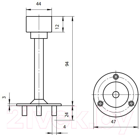 Изображение товара Ограничитель дверной Apecs DS-0033-INOX