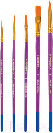 Изображение товара Набор кистей Юнландия Синтетика / 200894 (5шт)