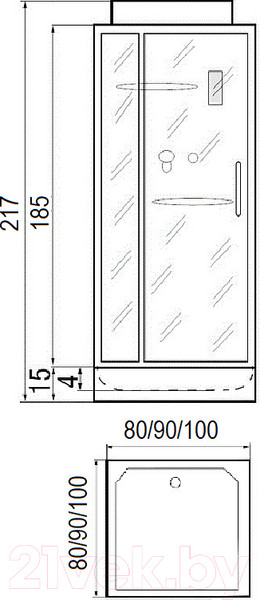 Изображение товара Душевая кабина RIVER Tana 90x90