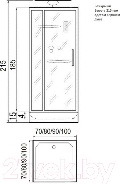 Изображение товара Душевая кабина RIVER Tana 70x70 Б/К