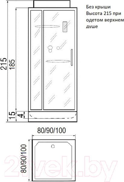 Изображение товара Душевая кабина RIVER Tana 90x90 Б/К