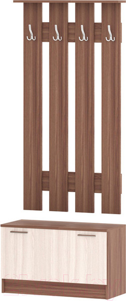 Изображение товара Секция в прихожую Памир ПЛ-2 (ясень шимо темный/ясень шимо светлый)