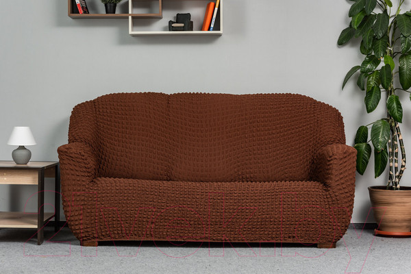 Изображение товара Чехол на 3-х местный диван Софатэкс Люкс ПО-6 без оборки / 01291 (шоколад)