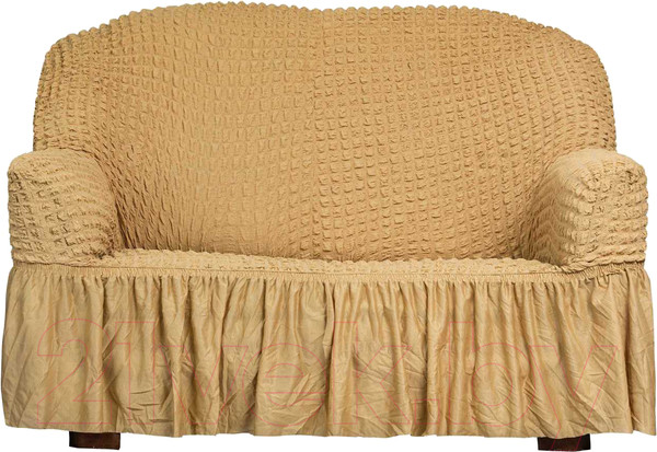 Изображение товара Чехол на 2-х местный диван Софатэкс Стандарт ПО-4 с оборкой / 01135 (песок)