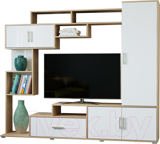 Изображение товара Стенка Памир Пекин (дуб сонома/белый глянец)