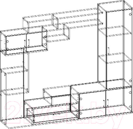 Изображение товара Стенка Памир Пекин (дуб сонома/белый глянец)