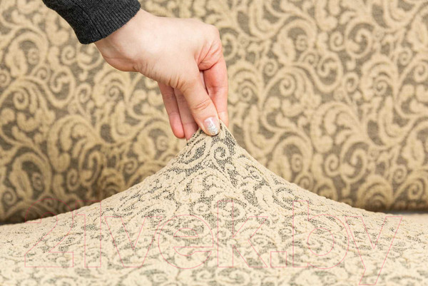 Изображение товара Чехол на 3-х местный диван Софатэкс Стандарт ПО-6 Венеция без оборки / 01295 (песок)