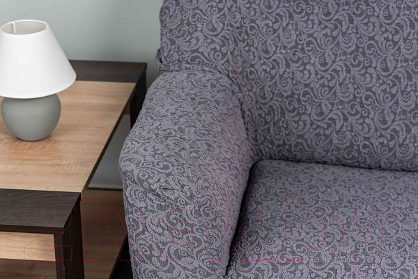 Изображение товара Чехол на 3-х местный диван Софатэкс Стандарт ПО-6 Венеция без оборки / 01274 (серый)