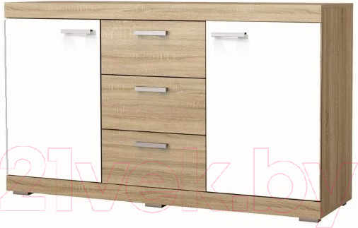 Изображение товара Тумба Памир Соната КС-1500 (дуб сонома/белый глянец)