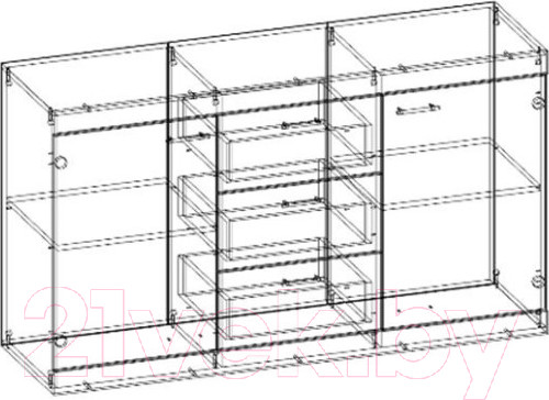 Изображение товара Тумба Памир Соната КС-1500 (дуб сонома/белый глянец)