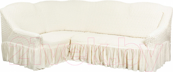 Изображение товара Чехол на угловой диван Софатэкс Люкс ПО-2 / 00865 (молочный)