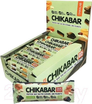Изображение товара Набор протеиновых батончиков Chikalab Арахис (20x60г)