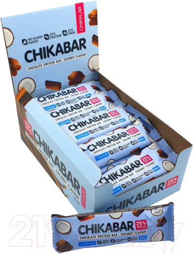 Изображение товара Набор протеиновых батончиков Chikalab Кокос (20x60г)
