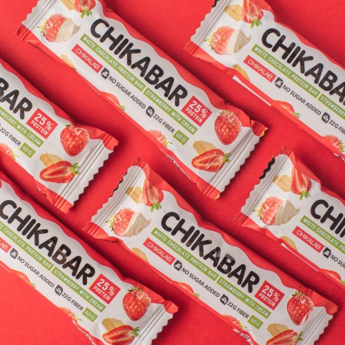 Изображение товара Набор протеиновых батончиков Chikalab Клубника со сливками (20x60г)