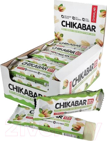 Изображение товара Набор протеиновых батончиков Chikalab Фисташковый крем (20x60г)