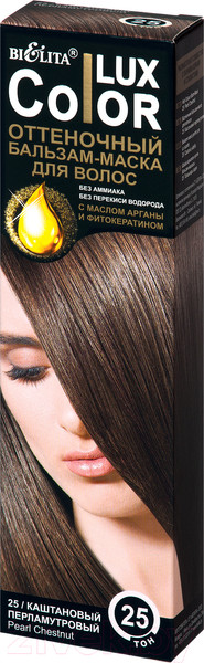 Изображение товара Оттеночный бальзам для волос Belita 25 (100мл, каштановый перламутровый)