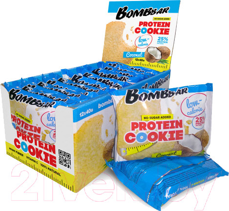 Изображение товара Протеиновое печенье Bombbar Кокос (12x40г)