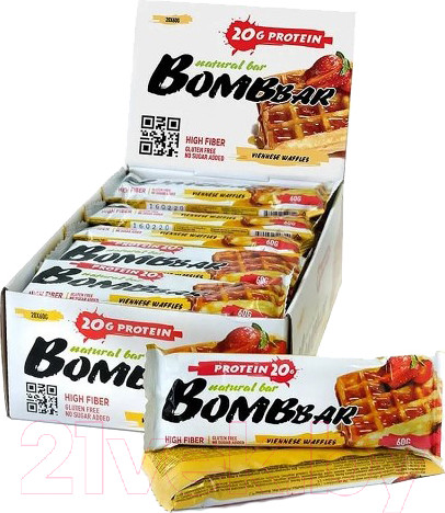 Изображение товара Набор протеиновых батончиков Bombbar Венские вафли (20x60г)