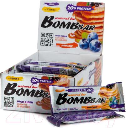 Изображение товара Набор протеиновых батончиков Bombbar Смородиново-черничный панкейк (20x60г)