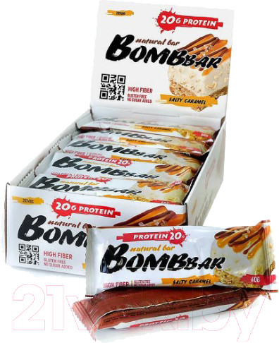 Изображение товара Набор протеиновых батончиков Bombbar Соленая карамель (20x60г)