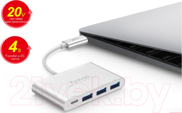 Изображение товара USB-хаб Yoobao YB-H1C3A/C-PD