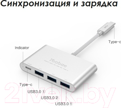 Изображение товара USB-хаб Yoobao YB-H1C3A/C-PD