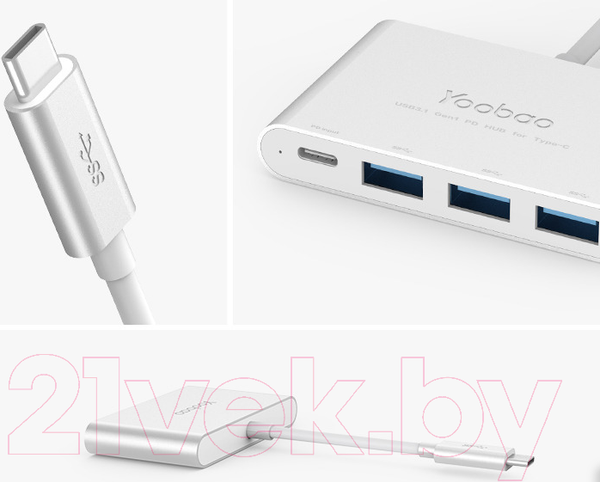 Изображение товара USB-хаб Yoobao YB-H1C3A/C-PD