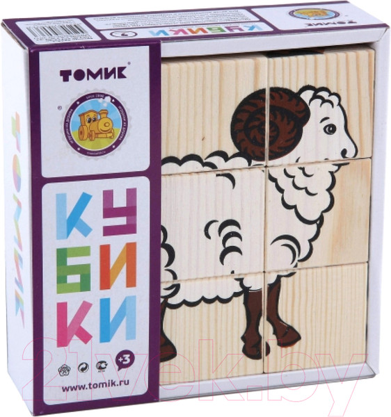 Изображение товара Развивающая игрушка Томик Кубики. Домашние животные 4444-3